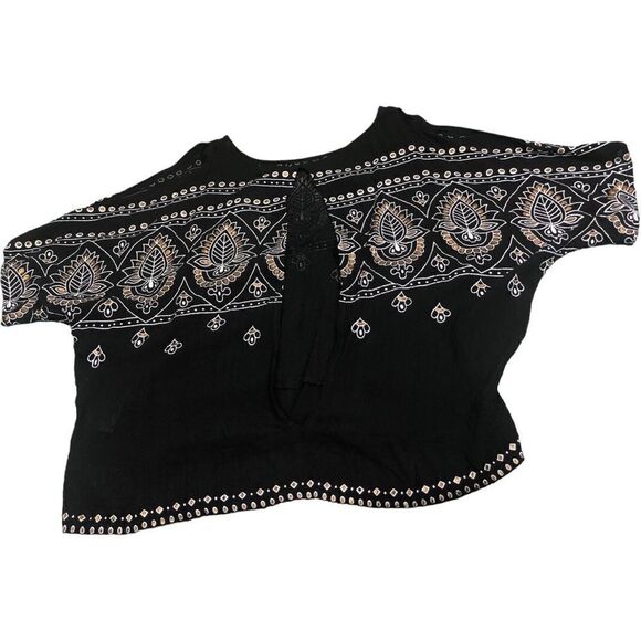 Patrons of Peace Boho Embroidered Cold Shoulder Top - Picture 4 of 10